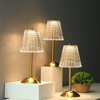 Aurielle Crystal Table Lamp – Rechargeable LED Lamp with Crystal Finish | Dimmable Cordless Ambient Lighting