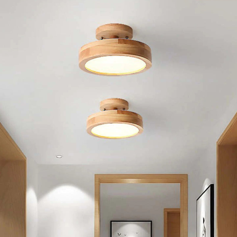 Nordelle Wood LED Ceiling Light – Modern Flush Mount Lamp | Scandinavian Natural Interior Lighting