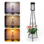 Florenza Lantern Stand – Solar Garden Light with Planter Holder | Decorative Outdoor Lighting for Gardens, Balconies & Terraces