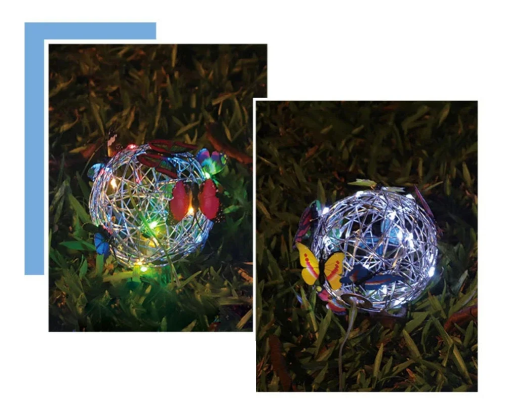 ButterflyGlow Solar Hanging Light – Waterproof LED Garden Lantern | Decorative Outdoor Sphere Light