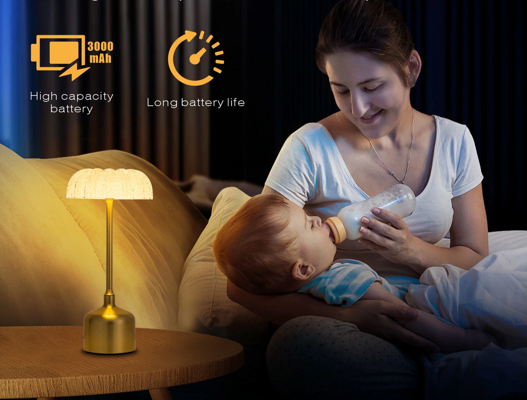 LumiVintage 3000 – Retro LED Table Lamp with Touch Dimming & Rechargeable Battery
