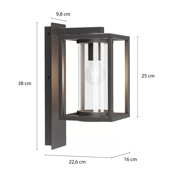Ferda Outdoor Wall Light – Modern Exterior Wall Lamp with Glass Diffuser