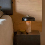 TerraStone Travertine Table Lamp – Natural Stone Designer Light | Wabi-Sabi Ambient Lighting