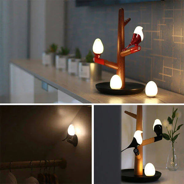 Magpie Wooden LED Smart Sensor Rechargeable Table Lamp – Interactive Lighting with Smart Motion Detection