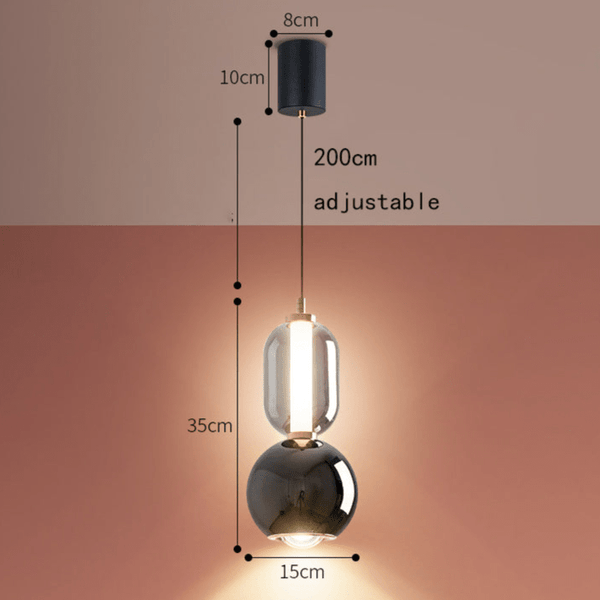 Nordic Glass Pendant Light – Modern Iron Hanging Lamp | Scandinavian Minimalist Interior Lighting