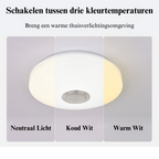 Smart LED Ceiling Light with Bluetooth Speaker – RGB Dimmable Flush Mount Lamp | Modern Multi-Function Lighting