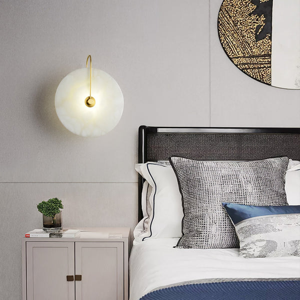Luna Alabaster LED Wall Light – Luxury Stone Effect Sconce | Modern Ambient Lighting