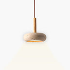 OSHIRA Travertine Pendant Light – Wabi-Sabi Natural Stone Hanging Lamp | Minimalist Japandi Ceiling Lighting