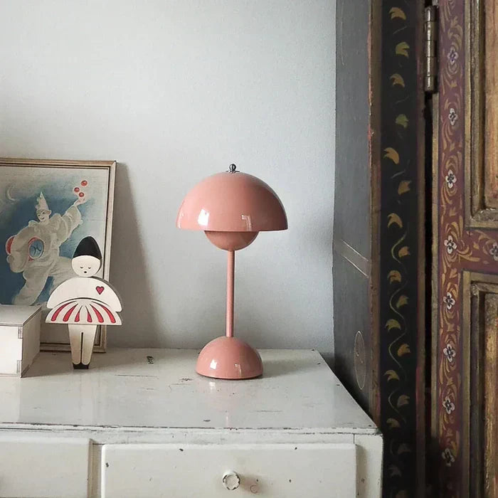 LunaForma Rechargeable Table Lamp – Cordless Designer LED Light | Retro-Inspired Ambient Lighting