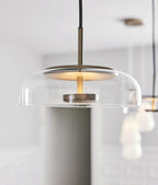Solara Brass Pendant Light – Modern Glass LED Hanging Lamp | Elegant Ambient Interior Lighting