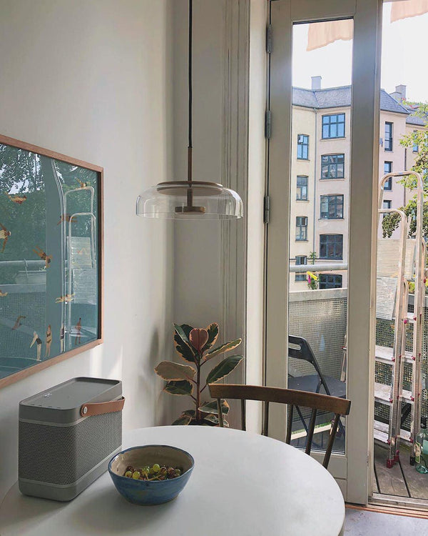Solara Brass Pendant Light – Modern Glass LED Hanging Lamp | Elegant Ambient Interior Lighting