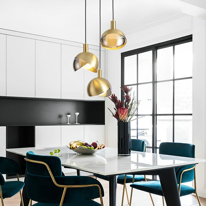 Modern Glass Pendant Light – Adjustable Metal Hanging Lamp | Minimalist Urban Interior Lighting