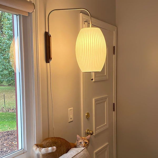 Nelson Walnut Wall Light – Mid-Century Modern Sconce | Designer Ambient Lighting