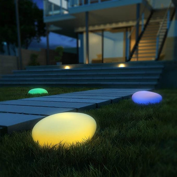 Cobblestone Garden Lamp – Rechargeable LED Outdoor Accent Light with 16 Colours