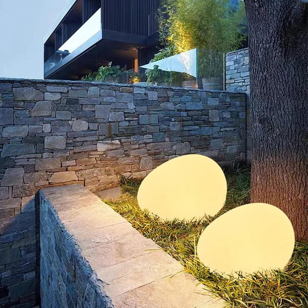 Cobblestone Garden Lamp – Rechargeable LED Outdoor Accent Light with 16 Colours