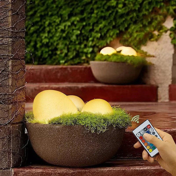 Cobblestone Garden Lamp – Rechargeable LED Outdoor Accent Light with 16 Colours