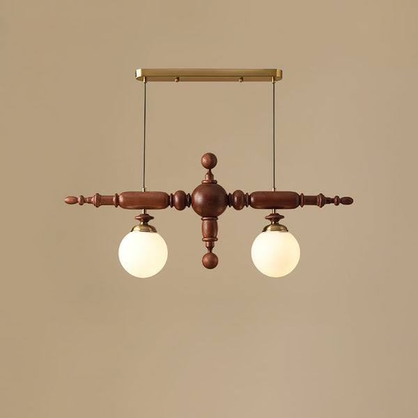 Cambridge Wood Chandelier – Rustic Modern Glass Ceiling Light | Timeless English Interior Lighting