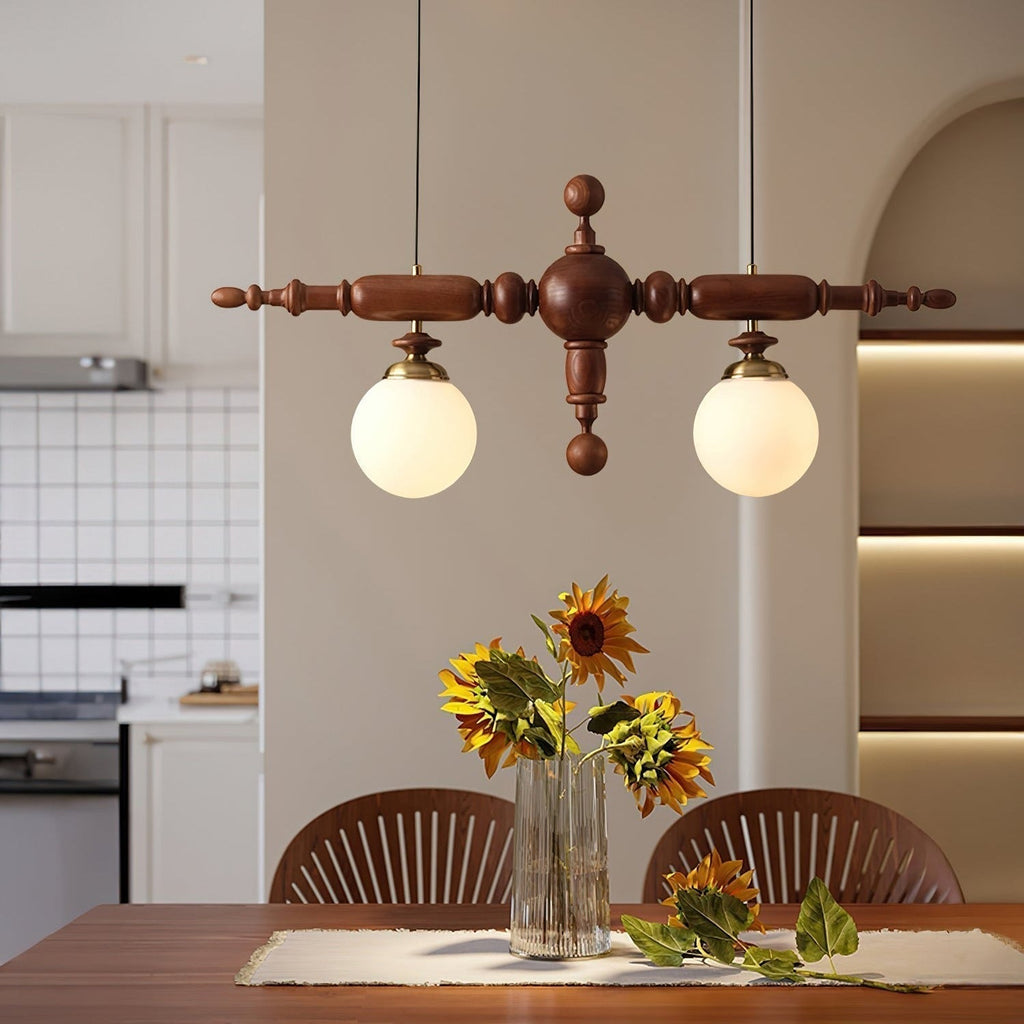 Cambridge Wood Chandelier – Rustic Modern Glass Ceiling Light | Timeless English Interior Lighting