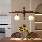 Cambridge Wood Chandelier – Rustic Modern Glass Ceiling Light | Timeless English Interior Lighting