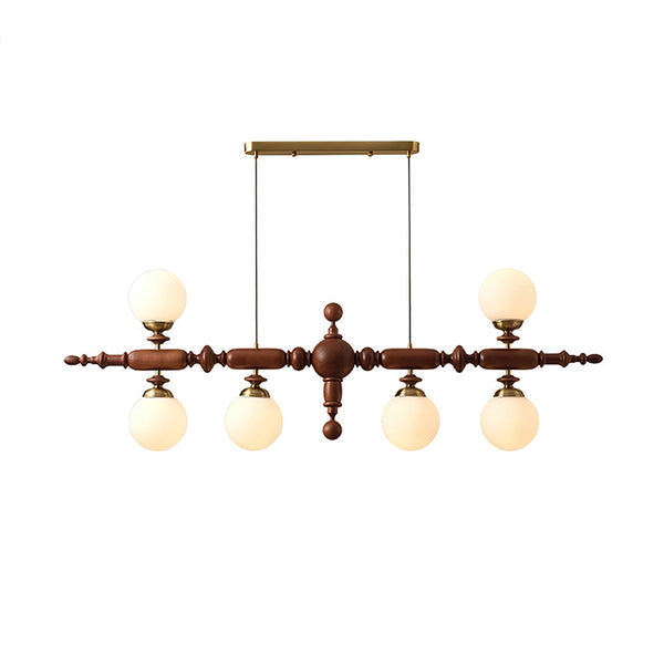 Cambridge Wood Chandelier – Rustic Modern Glass Ceiling Light | Timeless English Interior Lighting