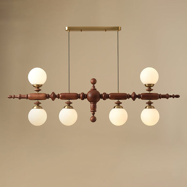 Cambridge Wood Chandelier – Rustic Modern Glass Ceiling Light | Timeless English Interior Lighting