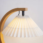 Caprani Scandinavian Table Lamp – Nordic Wood & Linen Designer Lamp | Mid-Century Inspired Lighting