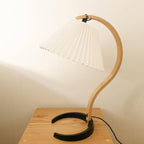 Caprani Scandinavian Table Lamp – Nordic Wood & Linen Designer Lamp | Mid-Century Inspired Lighting