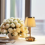 LumiÉtoile Rechargeable Table Lamp – Dimmable Fabric Shade Light | Cordless Ambient Lighting for Elegant Interiors