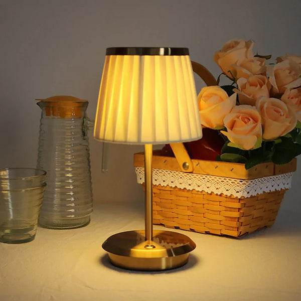 LumiÉtoile Rechargeable Table Lamp – Dimmable Fabric Shade Light | Cordless Ambient Lighting for Elegant Interiors