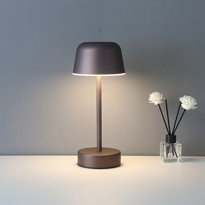 LumaGlow Rechargeable LED Table Lamp – Cordless Ambient Lighting | Dimmable Modern Metal Lamp