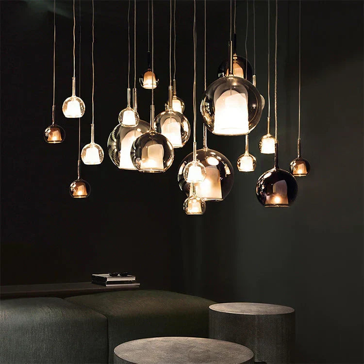 Scandinavian Glass Pendant Light – Modern LED Hanging Lamp | Minimalist Nordic Interior Lighting