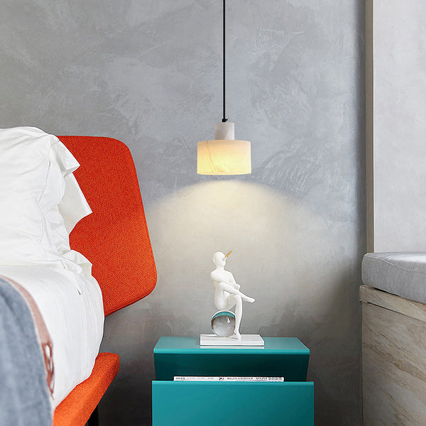 White Marble Pendant Light – Scandinavian Hanging Lamp | Minimalist Luxury Interior Lighting