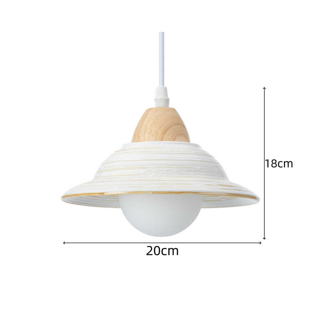 Bellanova Ceramic Pendant Light – Retro White Hanging Lamp | Vintage Hat-Shaped Ceiling Light for Elegant Interiors