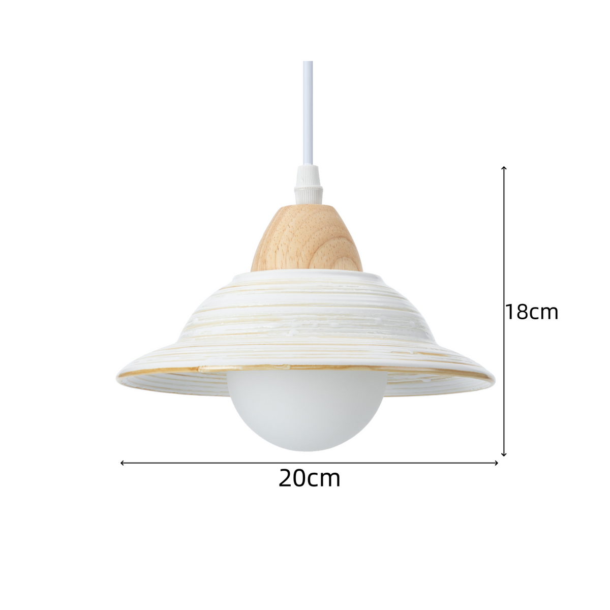 Bellanova Ceramic Pendant Light – Retro White Hanging Lamp | Vintage Hat-Shaped Ceiling Light for Elegant Interiors