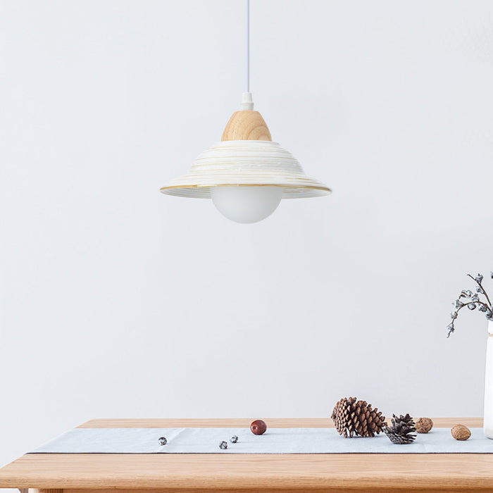Bellanova Ceramic Pendant Light – Retro White Hanging Lamp | Vintage Hat-Shaped Ceiling Light for Elegant Interiors