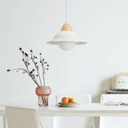 Bellanova Ceramic Pendant Light – Retro White Hanging Lamp | Vintage Hat-Shaped Ceiling Light for Elegant Interiors