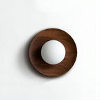 Nordic Timber Wall Light – White Glass & Wood Wall Lamp | Scandinavian Interior Lighting | Minimalist Home Décor
