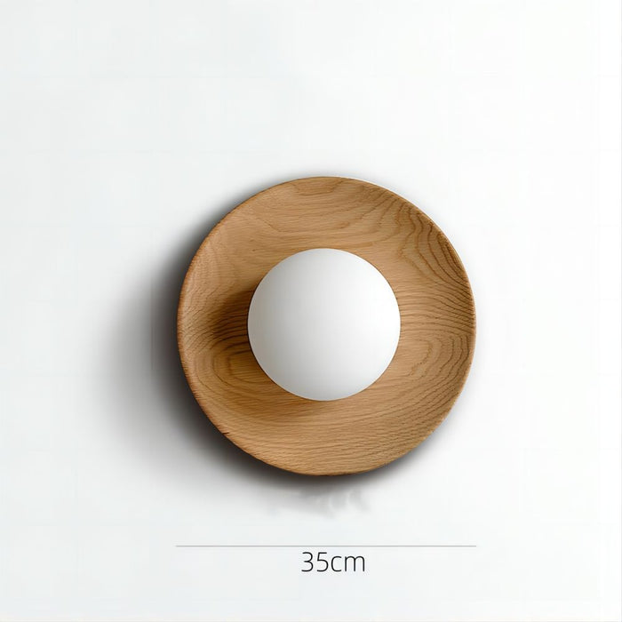 Nordic Timber Wall Light – White Glass & Wood Wall Lamp | Scandinavian Interior Lighting | Minimalist Home Décor