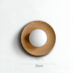 Nordic Timber Wall Light – White Glass & Wood Wall Lamp | Scandinavian Interior Lighting | Minimalist Home Décor