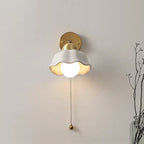 Fleur Élégance Wall Light – French Vintage Floral Sconce | Luxury Gold & White Accent Lighting