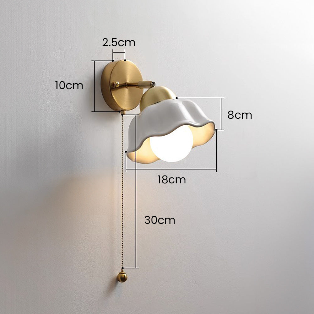 Fleur Élégance Wall Light – French Vintage Floral Sconce | Luxury Gold & White Accent Lighting
