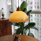 Ambermere Farmhouse Pendant Light – Retro Amber Glass Hanging Lamp | Rustic Vintage Ceiling Lighting