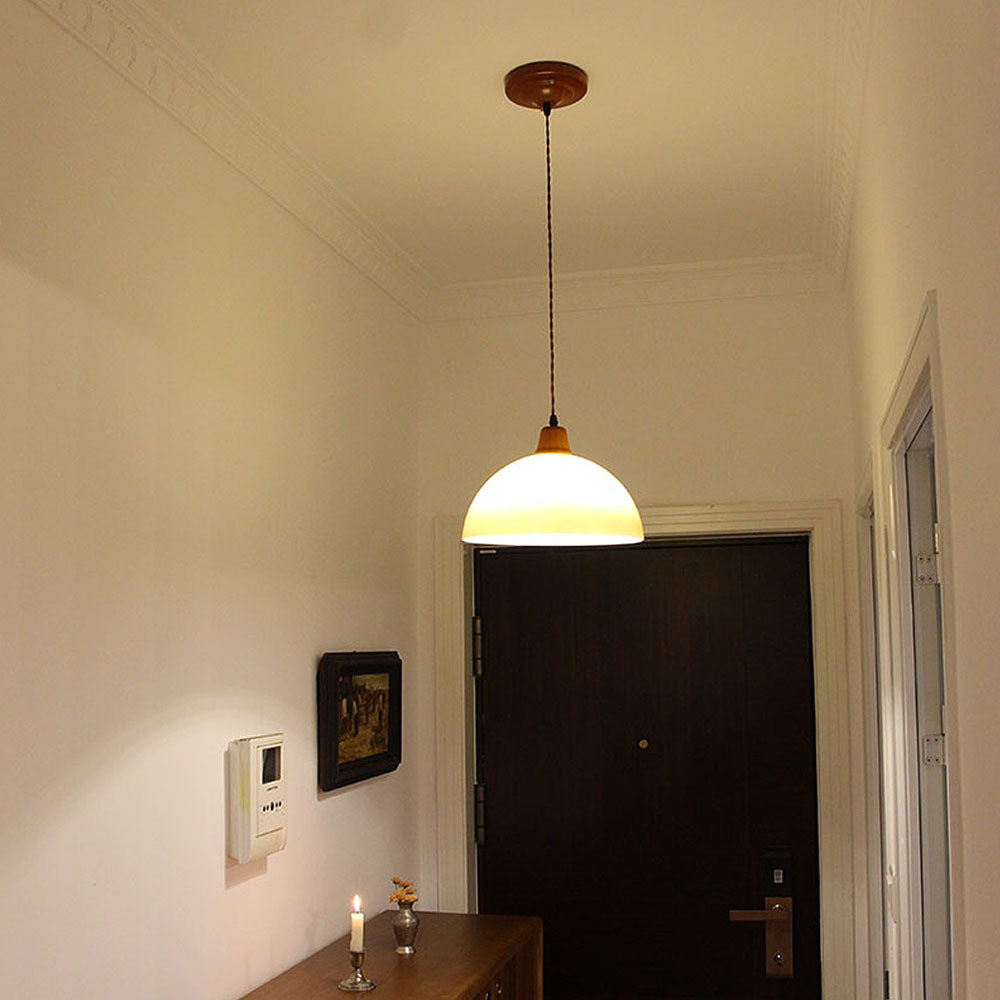 Ambermere Farmhouse Pendant Light – Retro Amber Glass Hanging Lamp | Rustic Vintage Ceiling Lighting