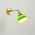 Heritage Green Wall Light – Adjustable Vintage Brass Sconce | Classic Glass Accent Lighting