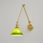 Heritage Green Wall Light – Adjustable Vintage Brass Sconce | Classic Glass Accent Lighting