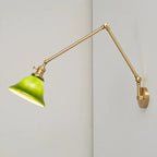 Heritage Green Wall Light – Adjustable Vintage Brass Sconce | Classic Glass Accent Lighting