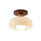 Vintage White Ceiling Light – Small Hallway Flush Mount Lamp | Classic Elegant Interior Lighting