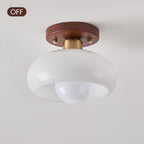 Vintage White Ceiling Light – Small Hallway Flush Mount Lamp | Classic Elegant Interior Lighting