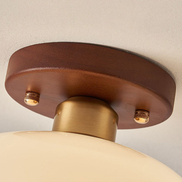 Vintage White Ceiling Light – Small Hallway Flush Mount Lamp | Classic Elegant Interior Lighting