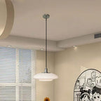 White Glass Pendant Light – Modern Minimalist Hanging Lamp | Contemporary Ambient Interior Lighting